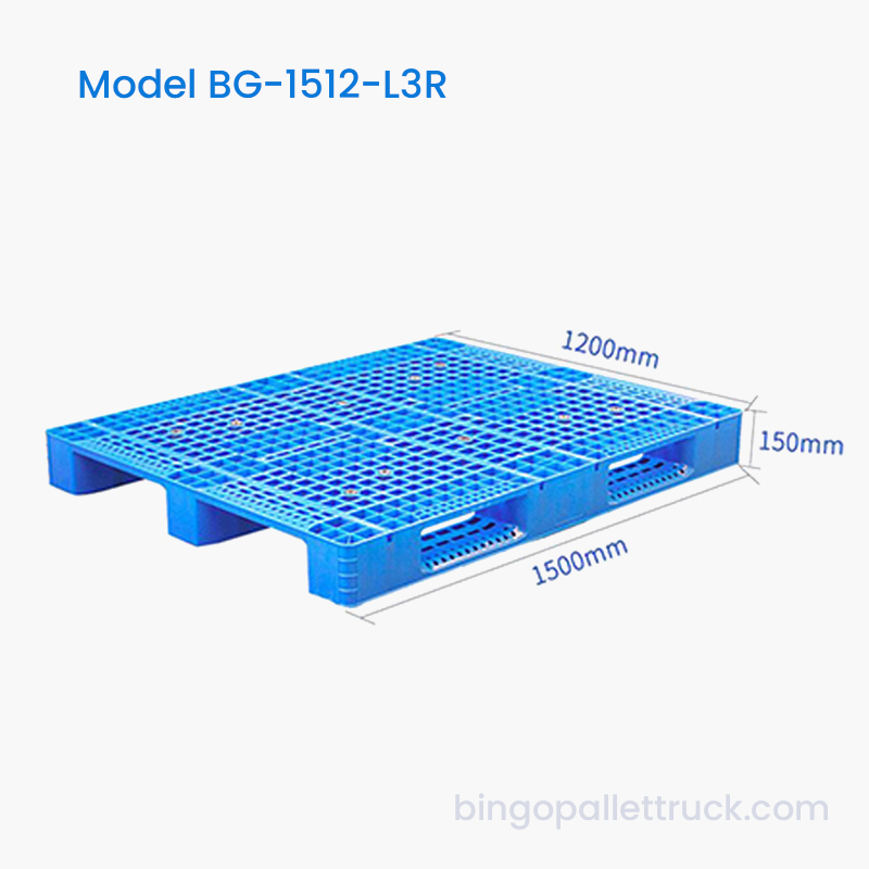 1500×1200mm 3-runkoinen HDPE-muovilava varastoon ja logistiikkaan