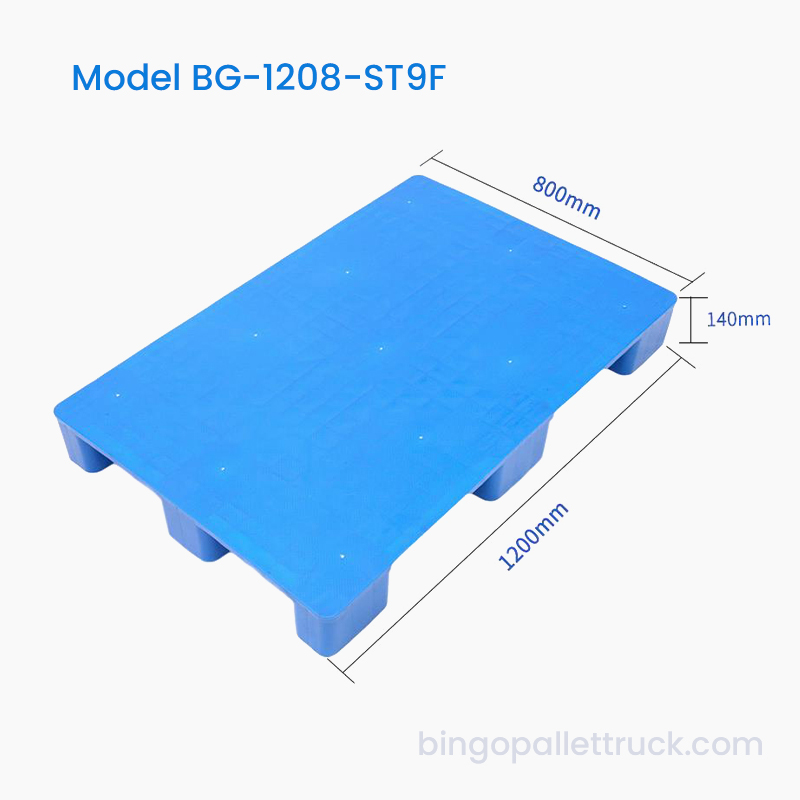 Kierrätettävä 1200x800mm kiinteä Top 9 -jalkainen muovilava logistiikkakäyttöön