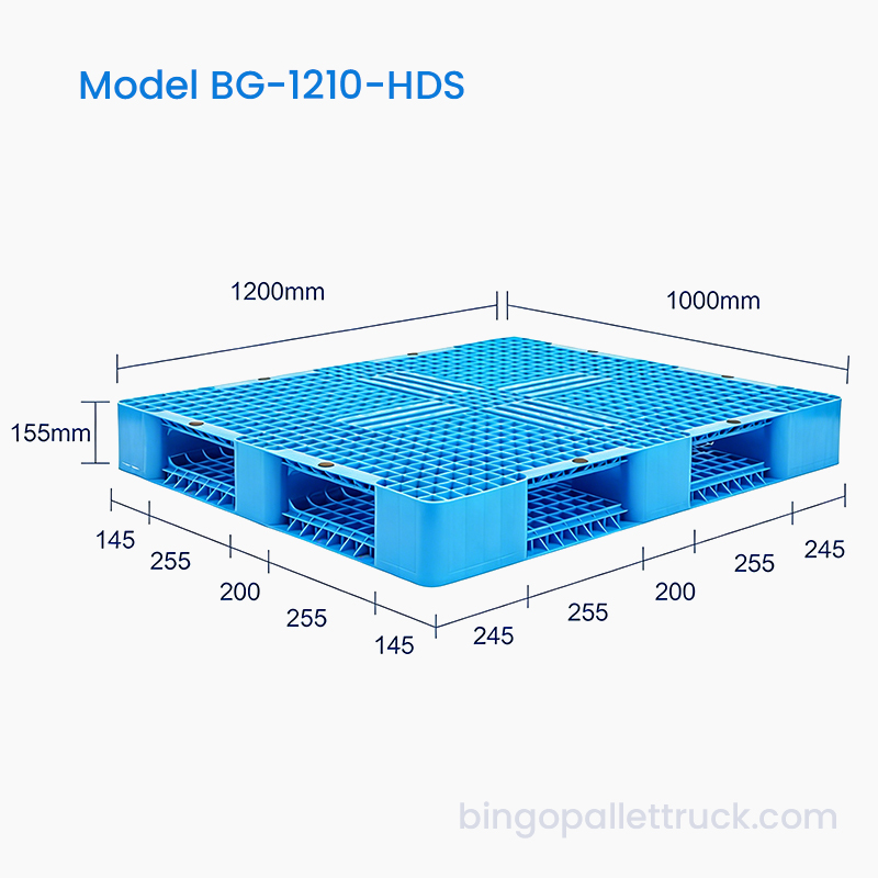 1200x1000mm kaksipuolinen muovilava raskaaseen logistiikkaan